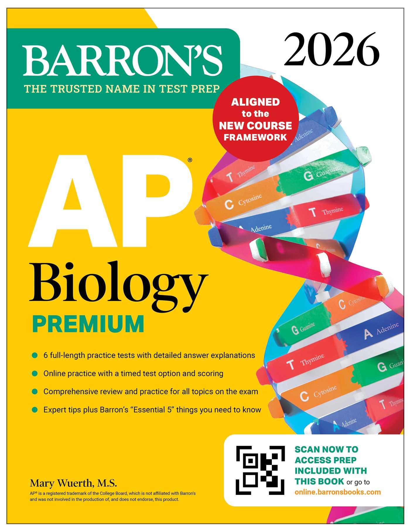 AP Biology Premium, 2026: Prep Book with 6 Practice Tests + Comprehensive Review + Online Practice Study Guides