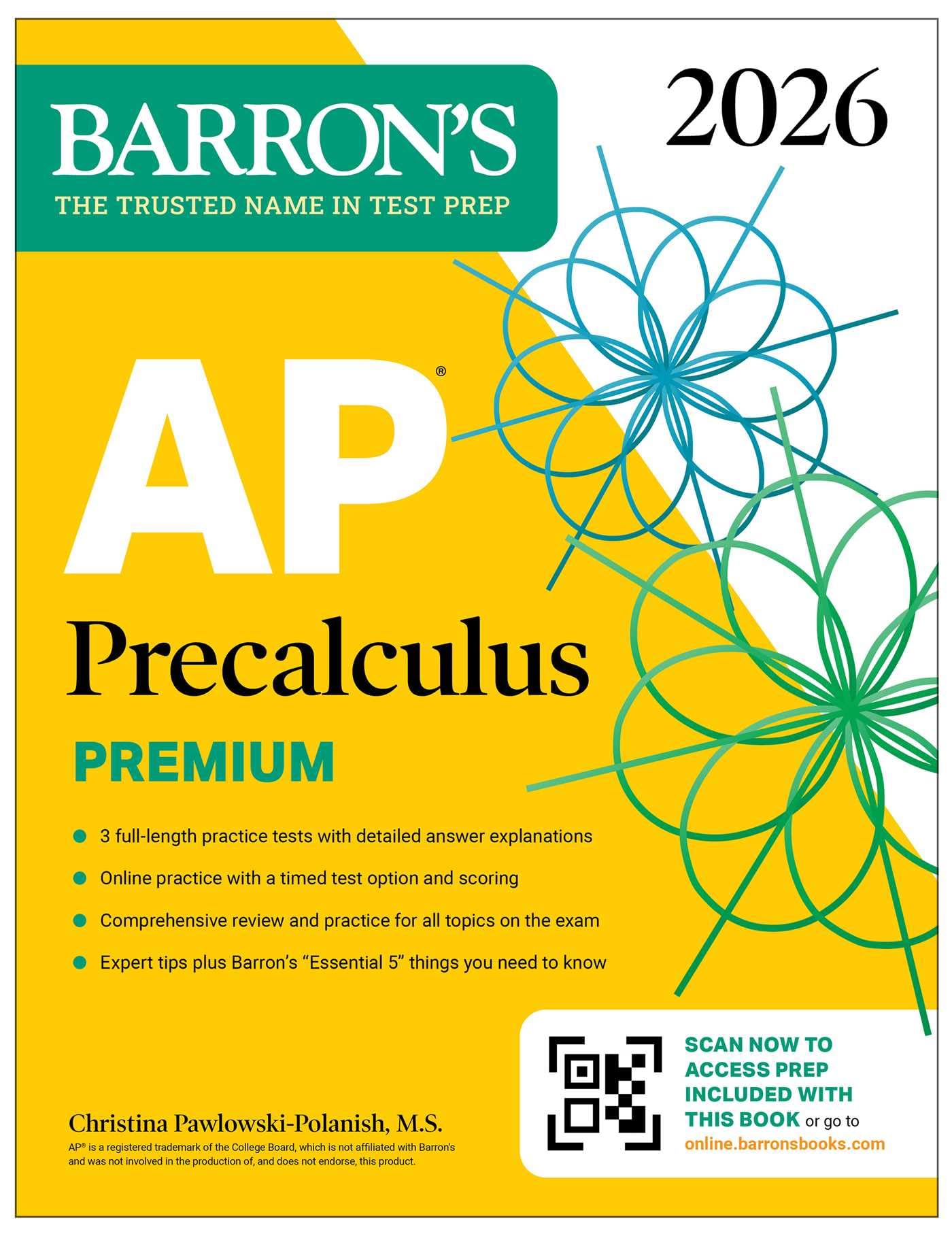 AP Precalculus Premium, 2026: Prep Book with 3 Practice Tests + Comprehensive Review + Online Practice (Barron's AP Prep) Learning & Reference