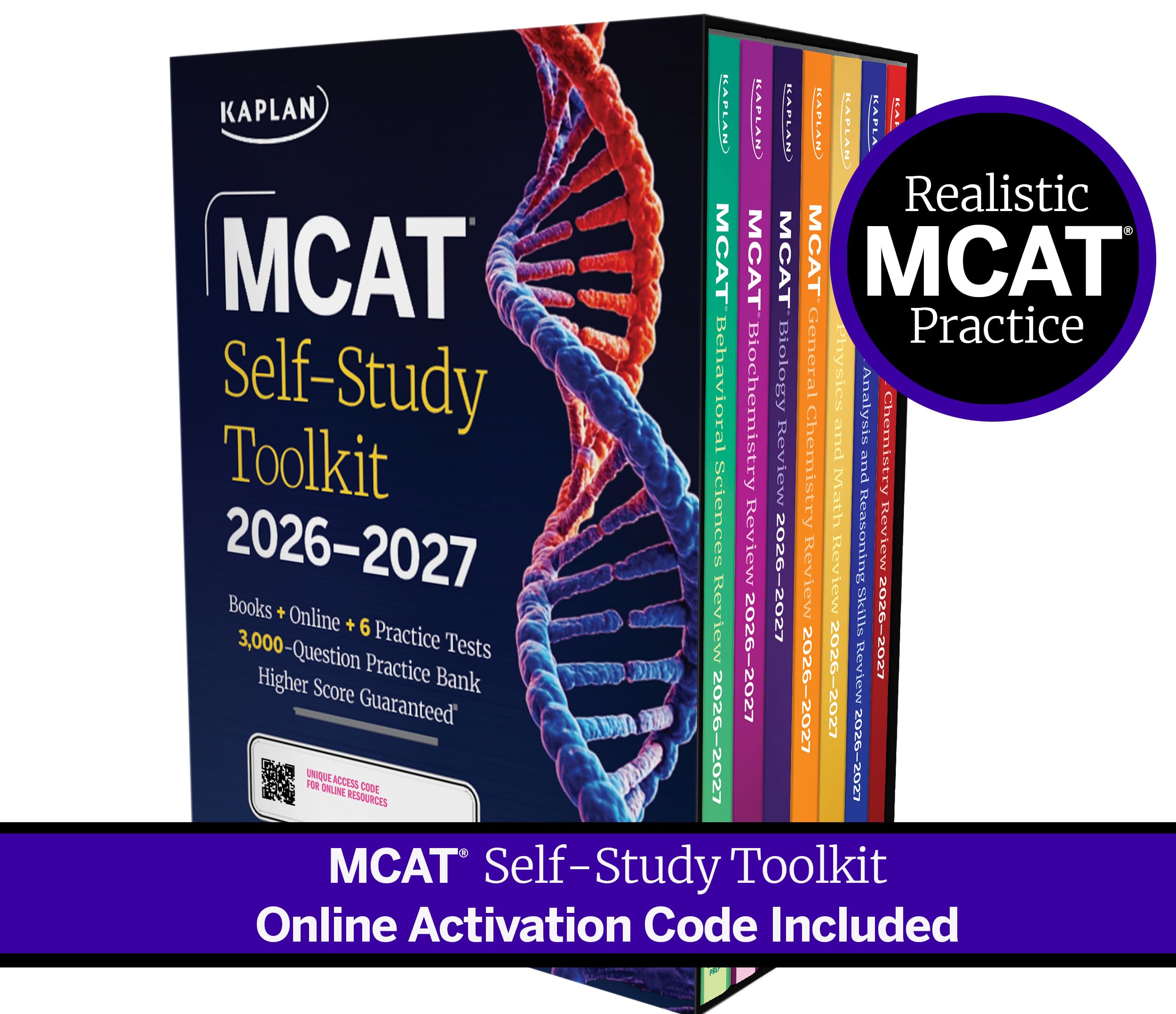 MCAT Self-Study Toolkit 2026-2027: Includes MCAT Complete 7 Book Set, 6 Full Length Online Practice Tests + Customizable 3,000 Question Practice Bank Medicine