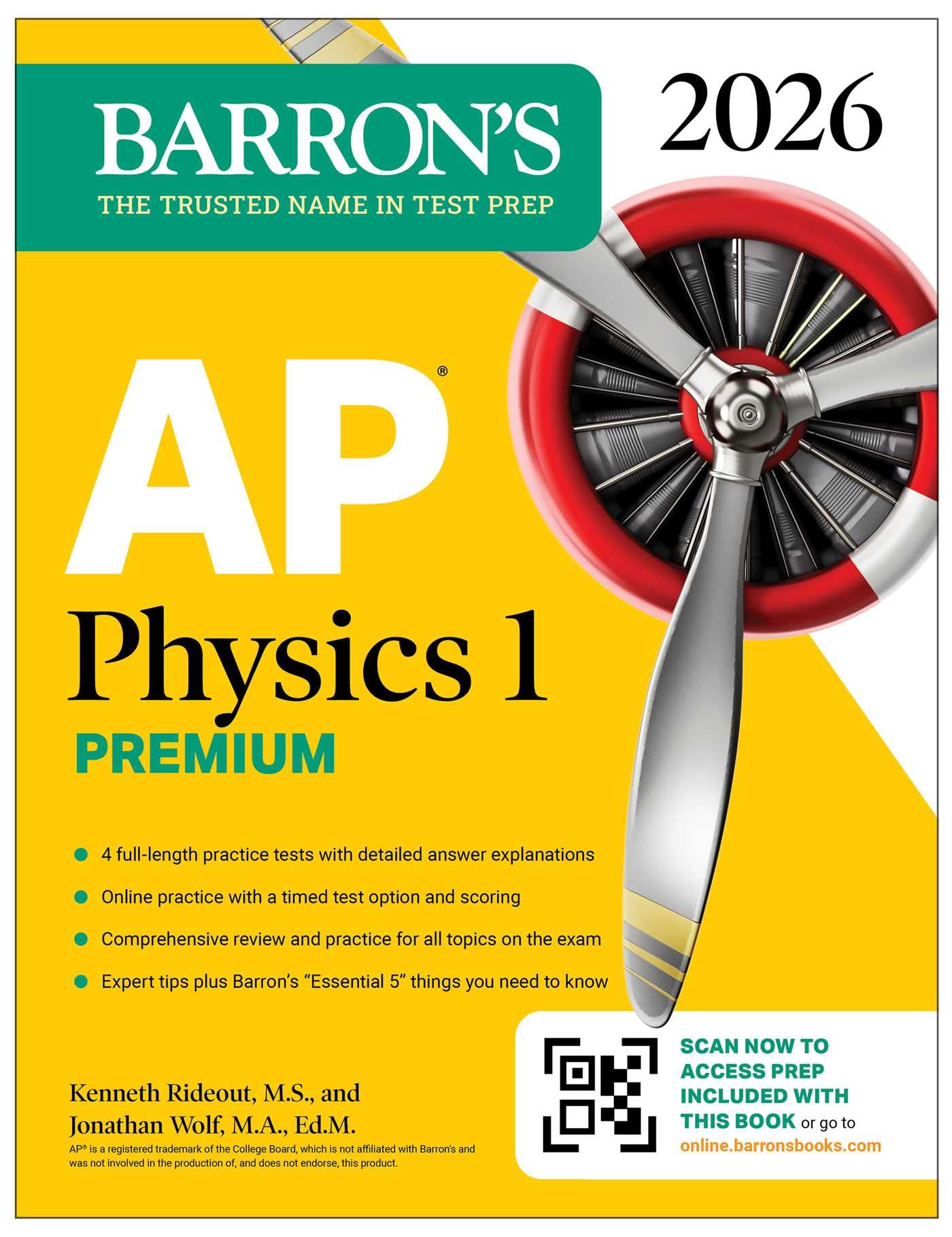 AP Physics 1 Premium, 2026: Prep Book with 4 Practice Tests + Comprehensive Review + Online Practice (Barron's AP Prep) Study Guides