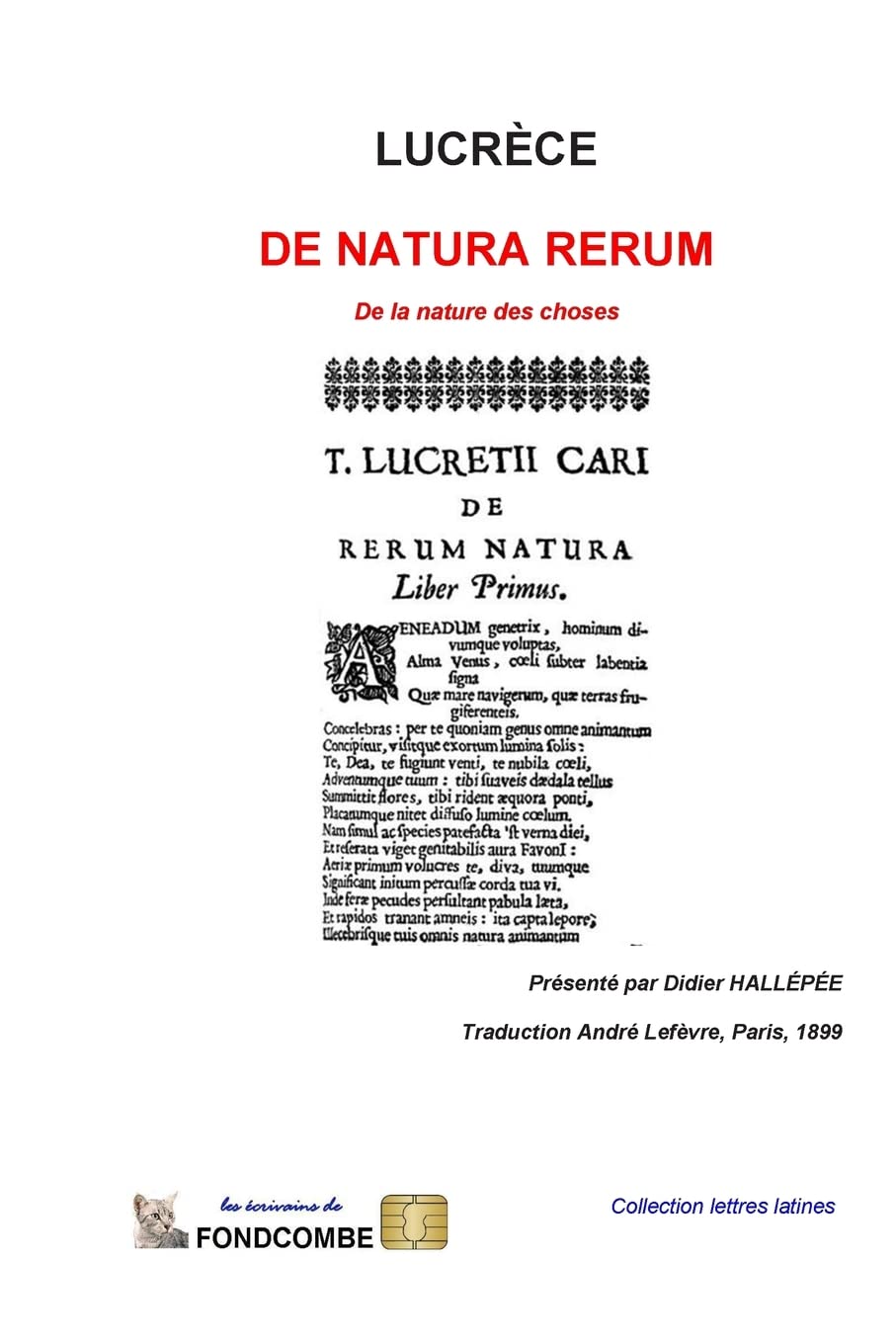 De natura rerum: De la nature des choses book