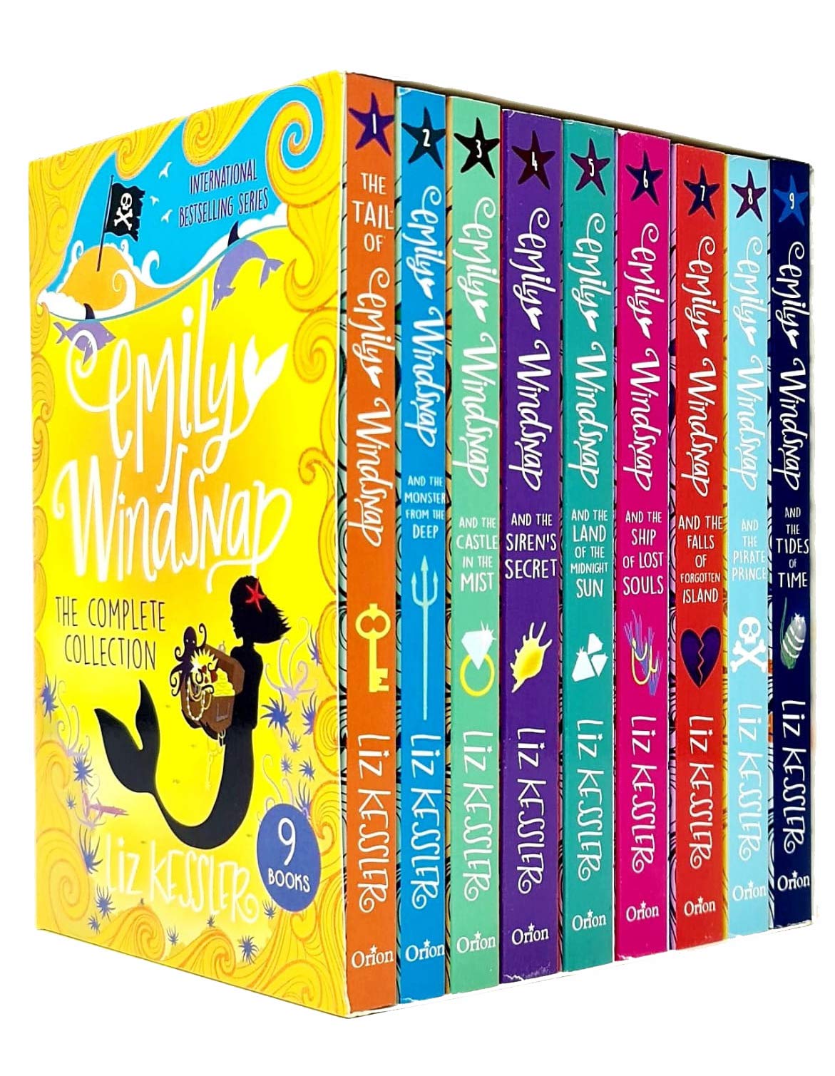 Emily Windsnap Series The Complete Collection 9 Books Set by Liz Kessler (Tides of Time, Pirate Price, Falls of Forgotten island,Ship of the Midnight Sun & More) Novels & Short Stories