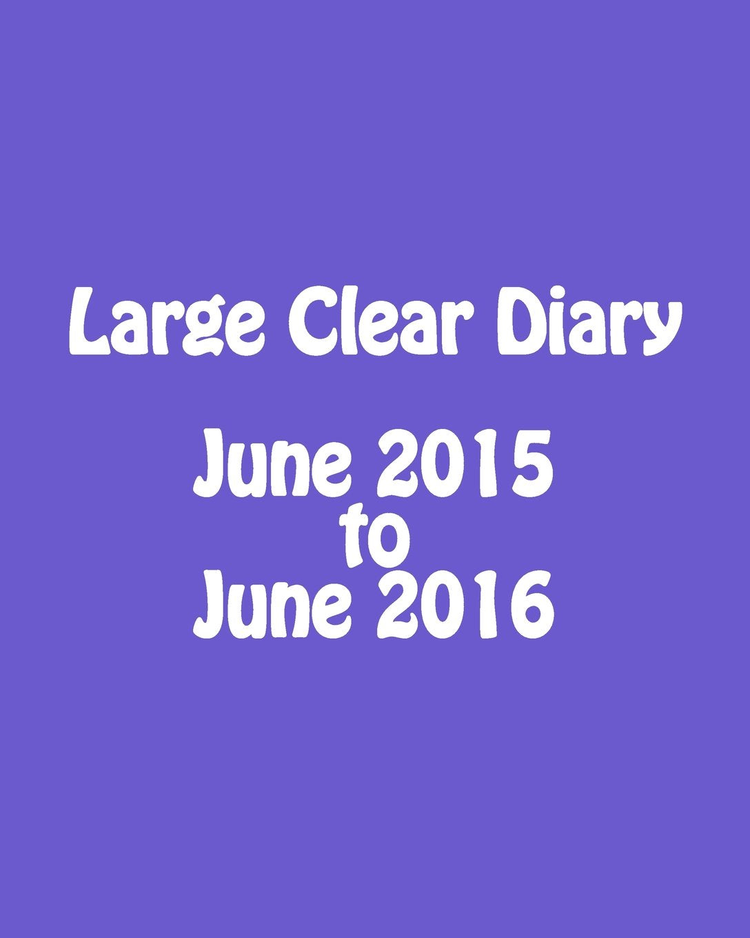 Large Clear Diary June 2015 to June 2016 (Bespoke Diaries) Reference Books