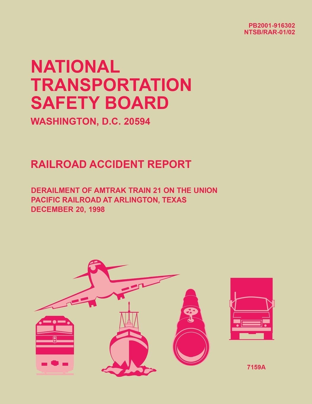 Railroad Accident Report Derailment of Amtrak Train 21 on the Union Pacific Railroad at Arlington, Texas (Railroad Accident Reports) Reference Books