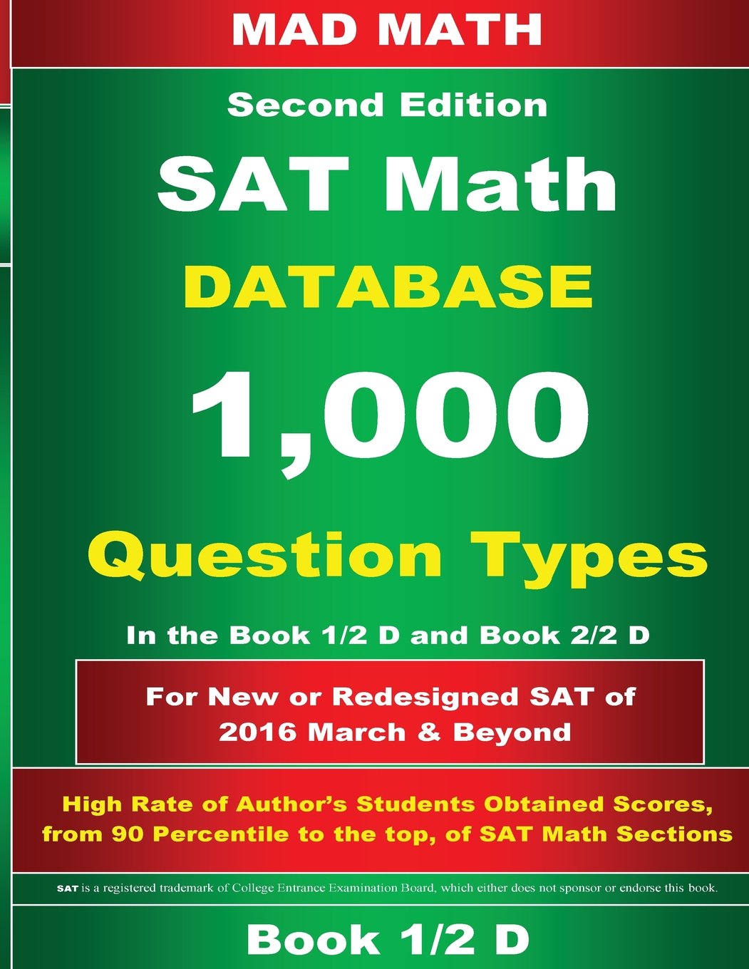 Redesigned SAT/PSAT Math Database Book 1/2 (Mad Math, Band 1) Learning & Reference