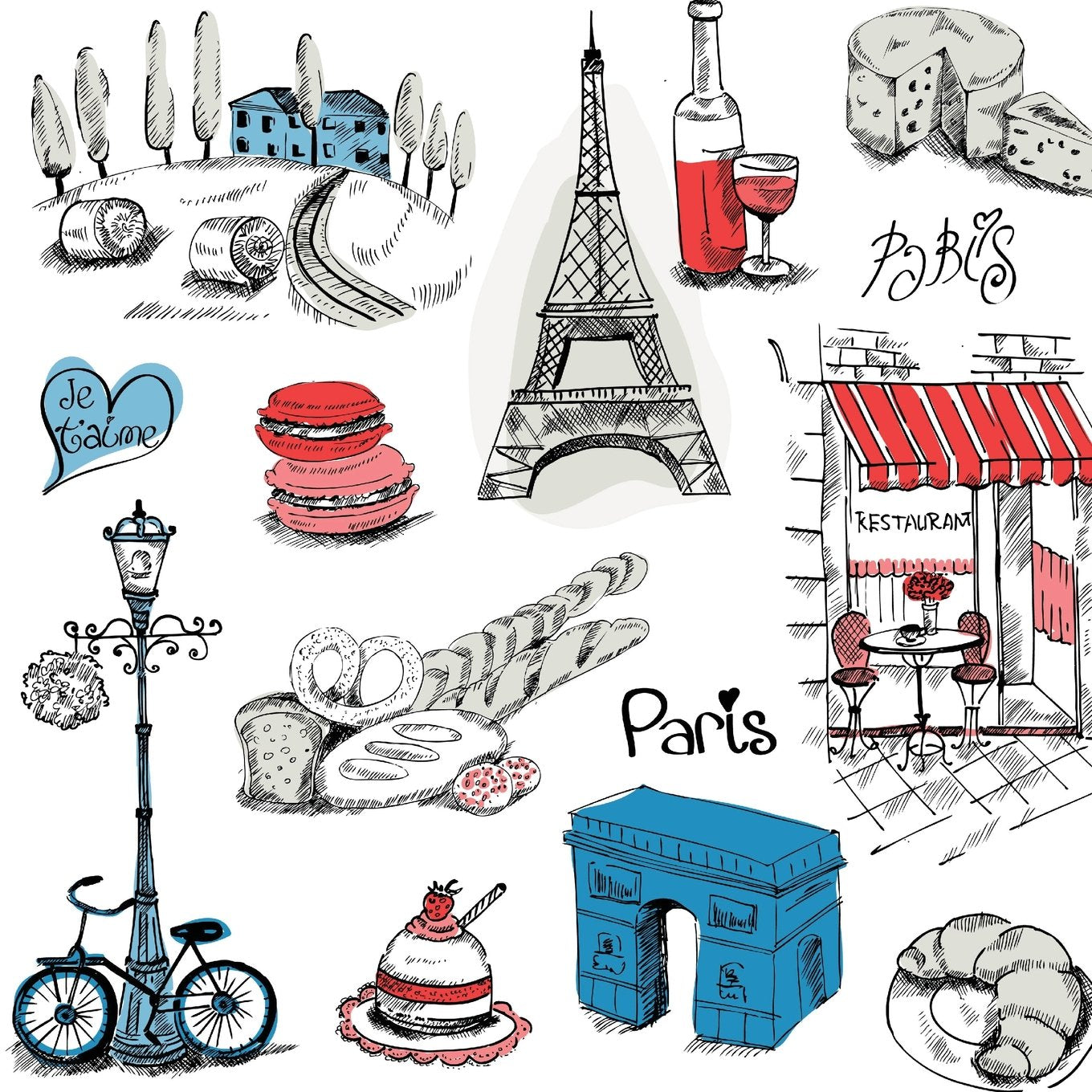 I Love Paris: Beautiful Color Interior Journal and Scrapbook Memory Keeper with Photo Pages Travel