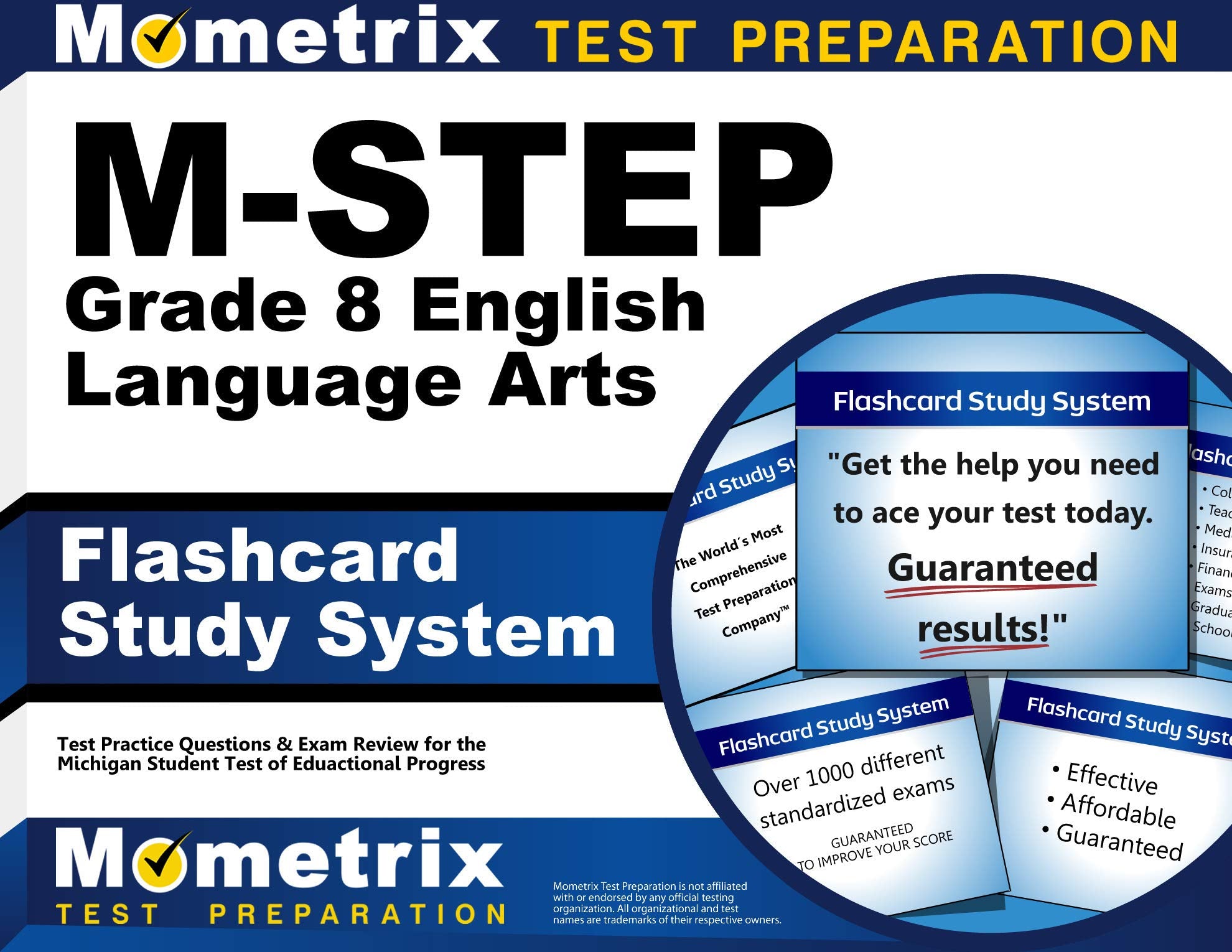 M-Step Grade 8 English Language Arts Flashcard Study System: M-Step Test Practice Questions & Exam Review for the Michigan Student Test of Educational Media & Communication