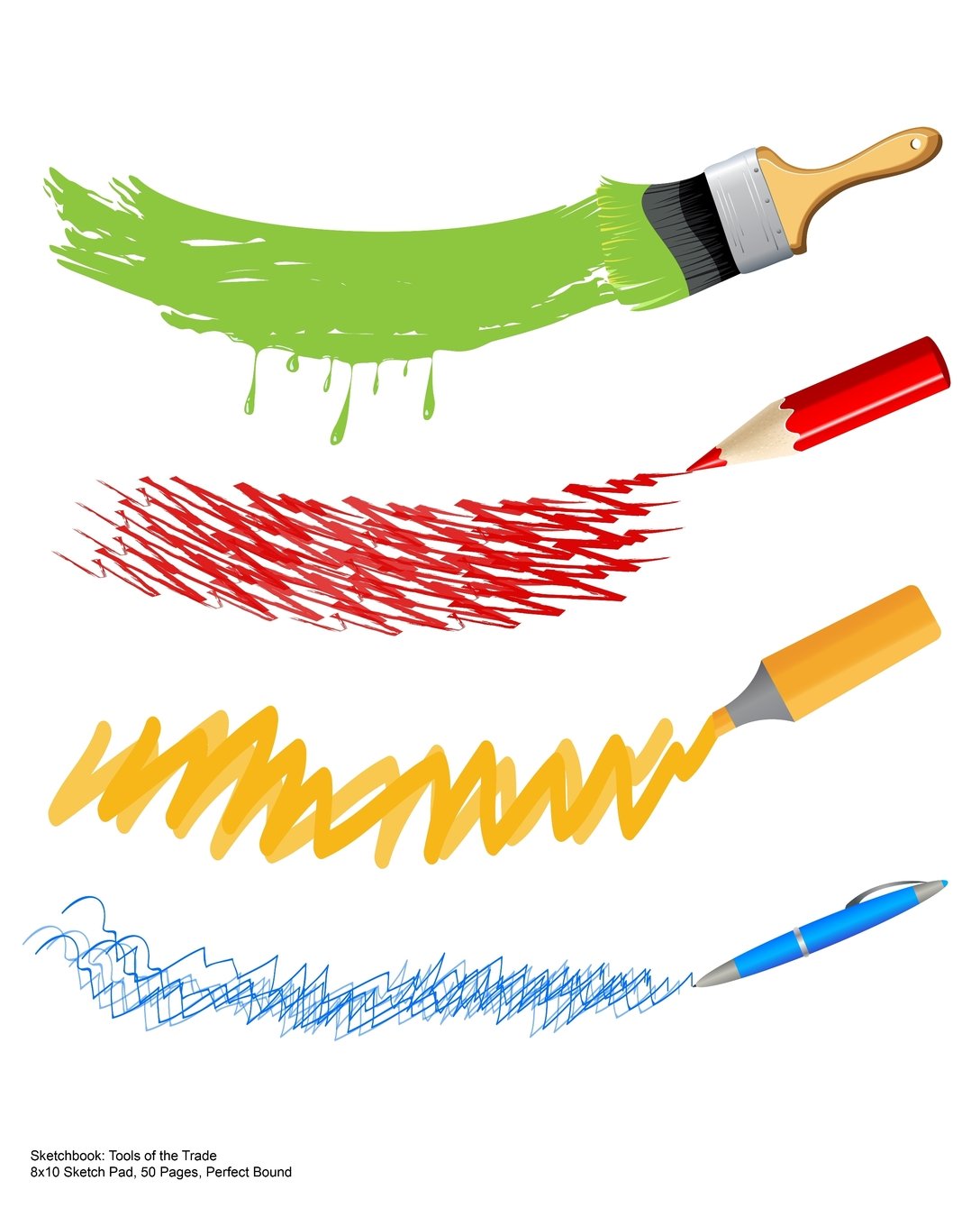 Sketchbook: Tools of the Trade (8x10 Sketch Pad, 50 Pages, Perfect Bound) Arts & Music