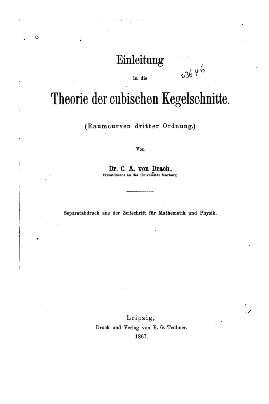 Einleitung in die Theorie der cubischen Kegelschnitte Business & Technology