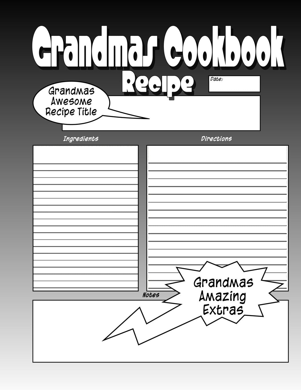 Grandmas Cookbook: Get The Most Awesome Blank Recipe Book For The Worlds Greatest Grandma Now! Cooking & Enjoying