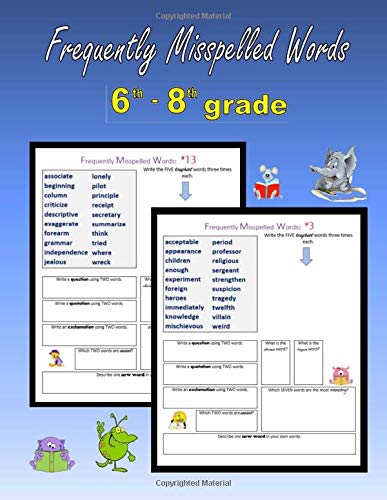 Frequently Misspelled Words (6th grade - 8th grade) Education & Training