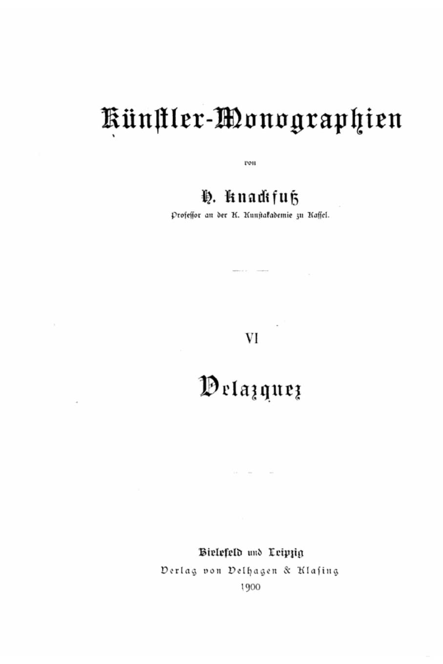 Künstler-monographien - Vi - Velasquez book