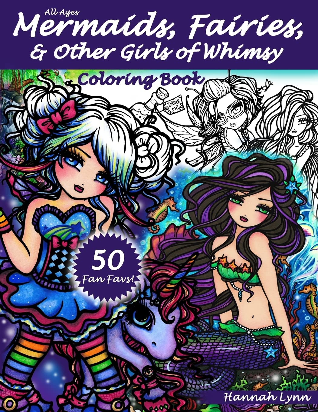 Mermaids, Fairies, & Other Girls of Whimsy Coloring Book: 50 Fan Favs Hobbies & Crafts