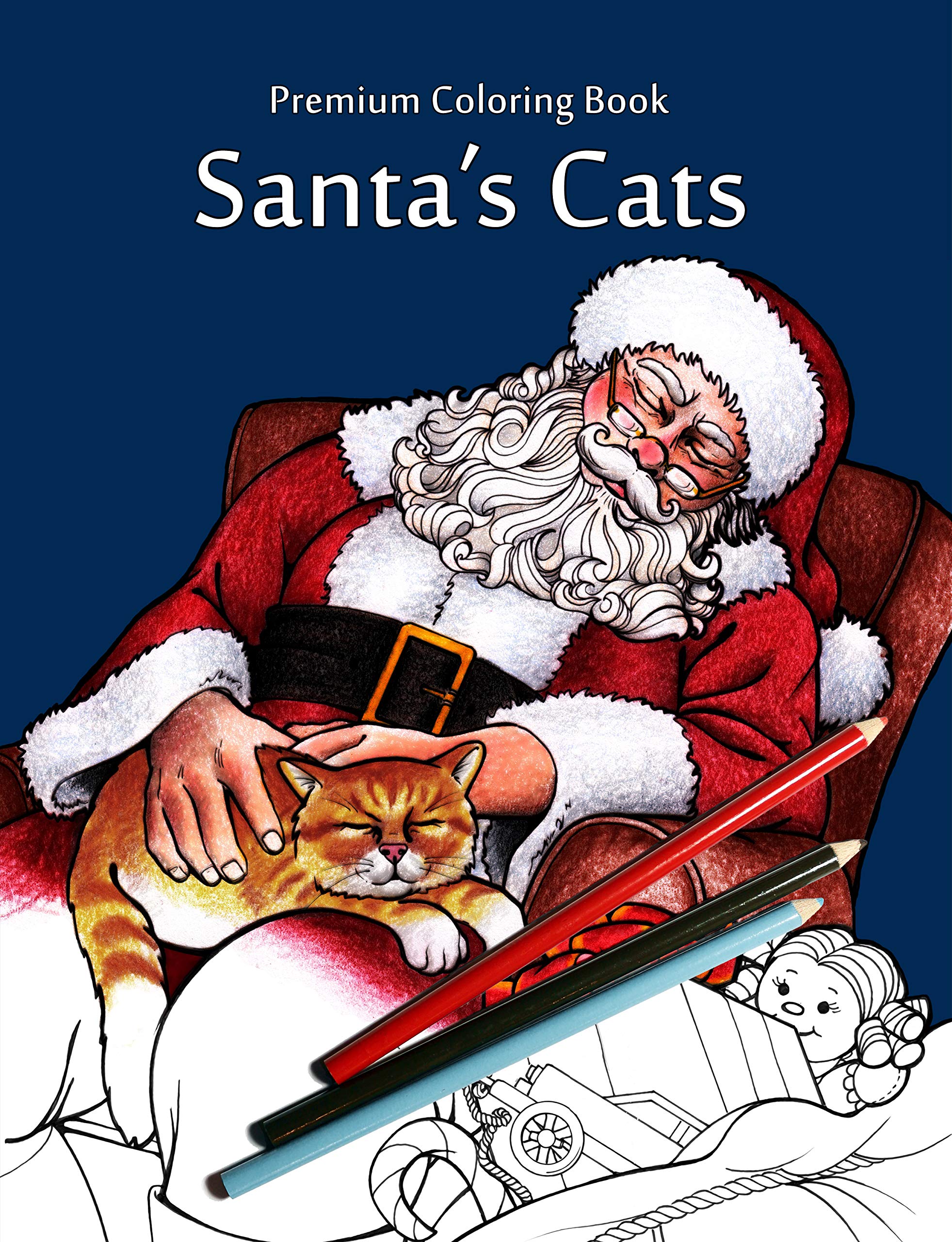 Santa's Cats: Christmas Adult Coloring Book Film, Art & Culture