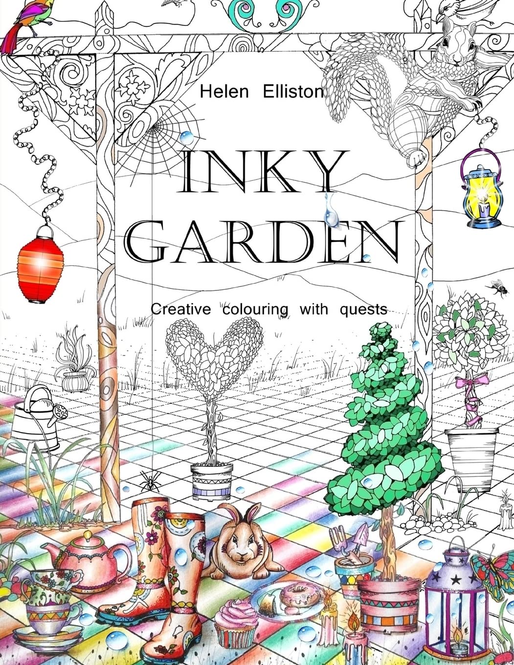 Inky Garden: Creative colouring with quests & 3D paper flower (Inky Colouring books, Band 2) Hobbies & Crafts