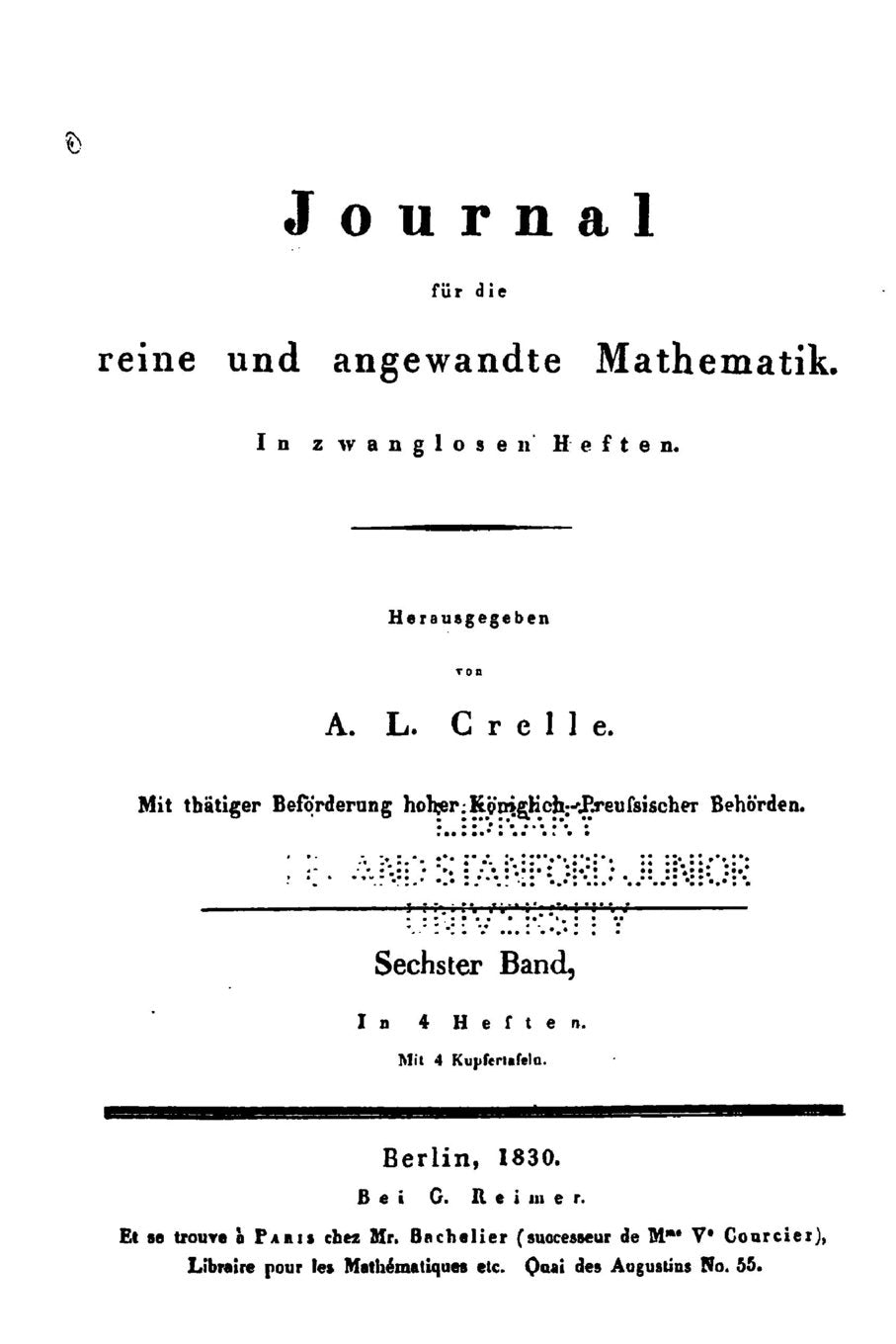 Journal für die reine und angewandte Mathematik Mathematics