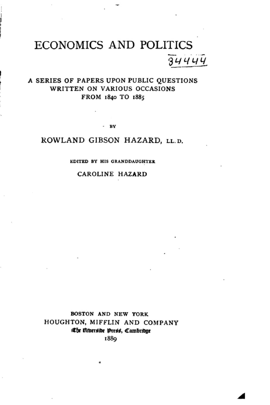 Economics and Politics, A Series of Papers Upon Public Questions Written on Various Occasions Contemporary literature