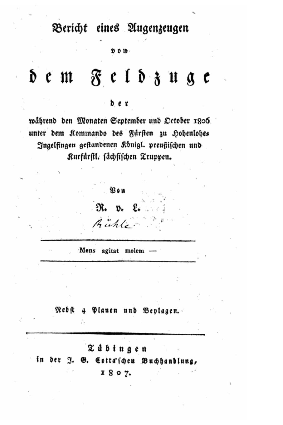 Bericht eines Augenzeugen von dem Feldzuge Contemporary literature