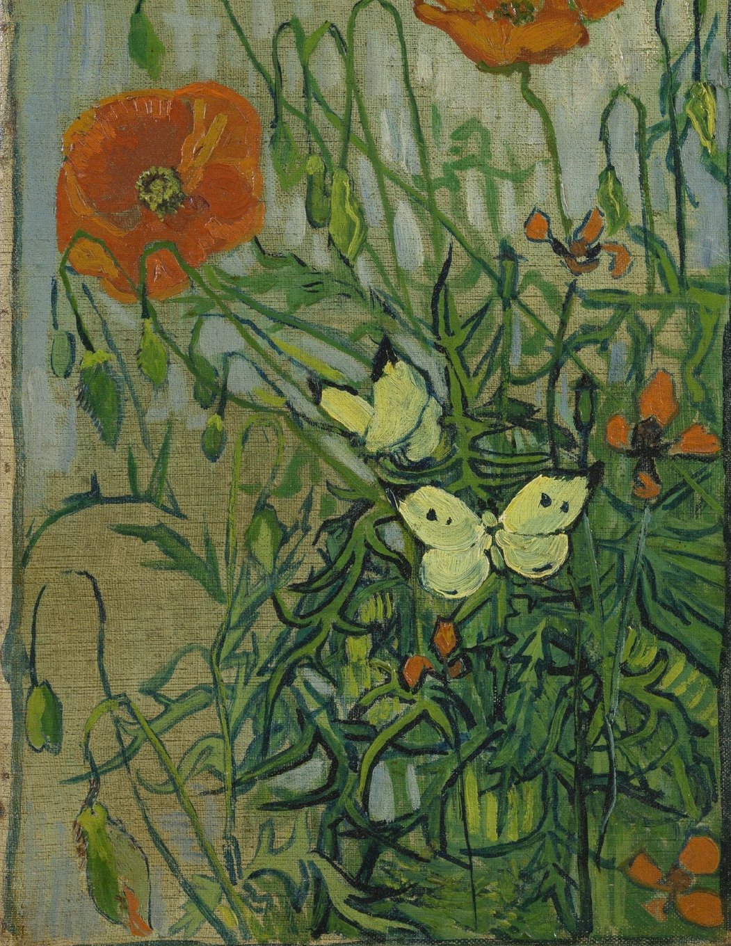 Butterflies and poppies, Vincent van Gogh. Ruled journal: 150 Lined / ruled pages, 8,5x11 inch (21.59 x 27.94 cm) Laminated Essays & Short Stories