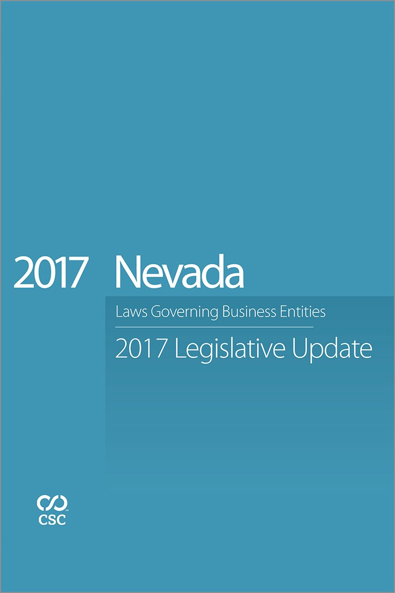 CSC® Nevada Laws Governing Business Entities 2017 Legislative Update Reference Books