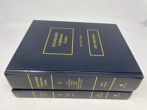 Standard California Codes Six-In-Two 2021 Law
