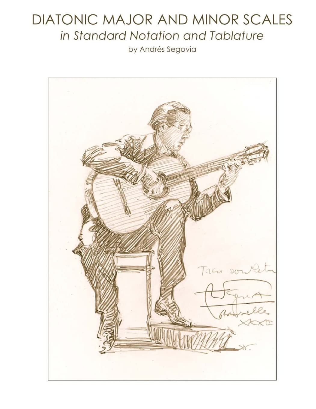 Diatonic Major and Minor Scales in Standard Notation and Tablature Sheet Music