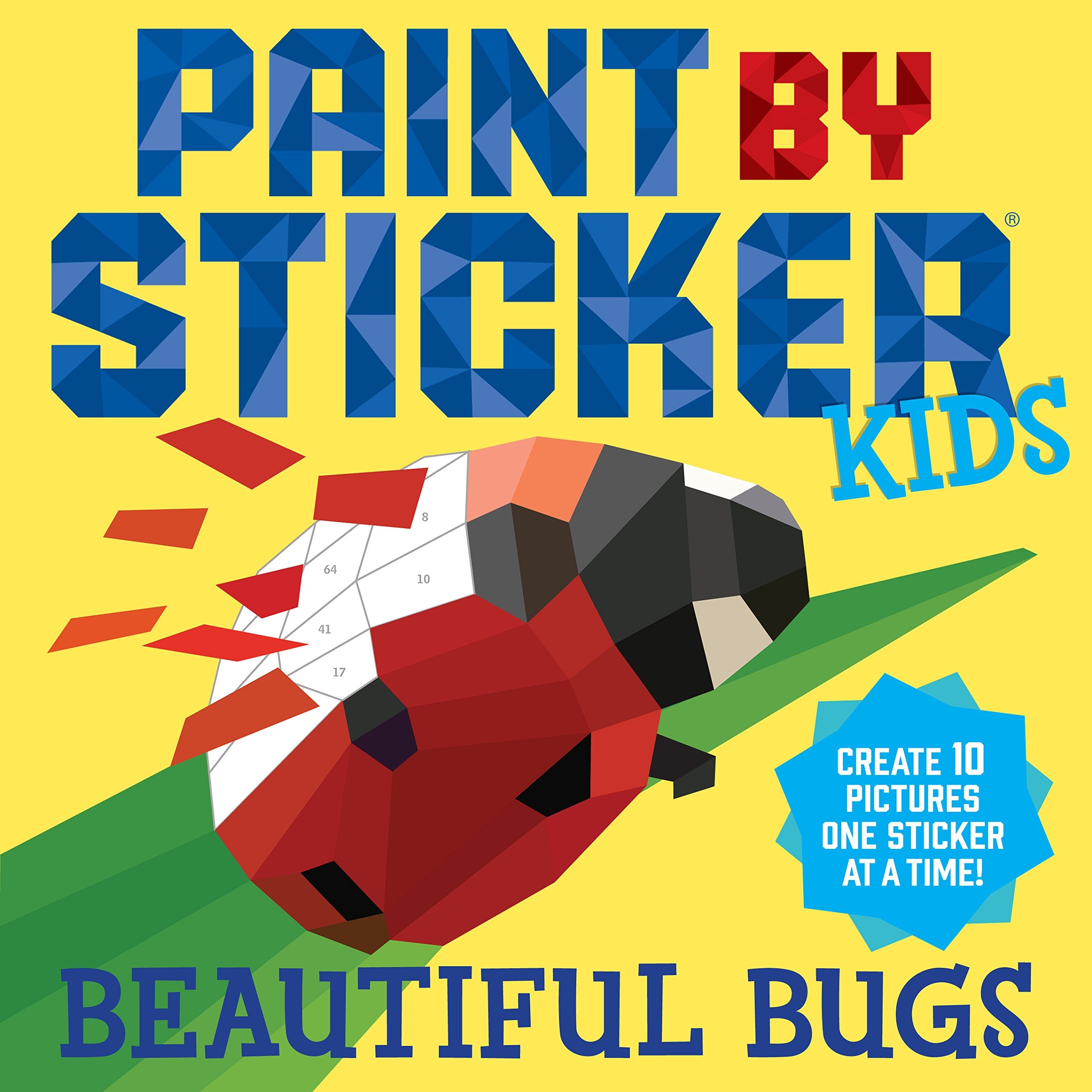 Workman Publishing Paint by Sticker Kids: Beautiful Bugs: Create 10 Pictures One Sticker at a Time! (Kids Activity Book, Sticker Art, No Mess Activity, Keep Kids Busy), 48699812 Leisure, Home & Garden