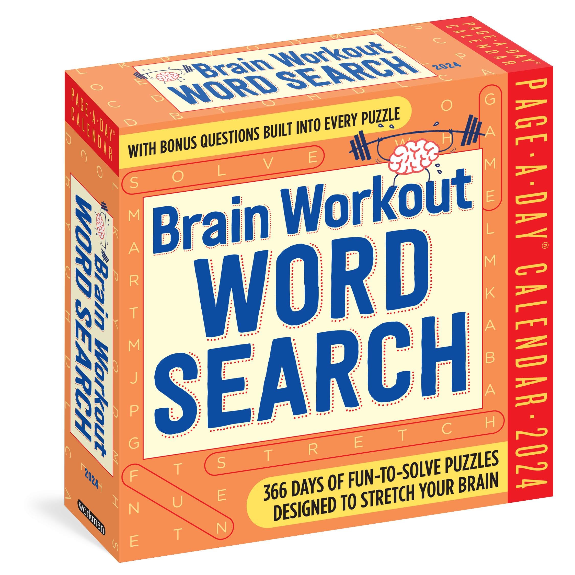 Brain Workout Word Search Page-A-Day Calendar 2024: 366 Days of Fun-to-Solve Puzzles Designed to Stretch Your Brain Leisure & Fun