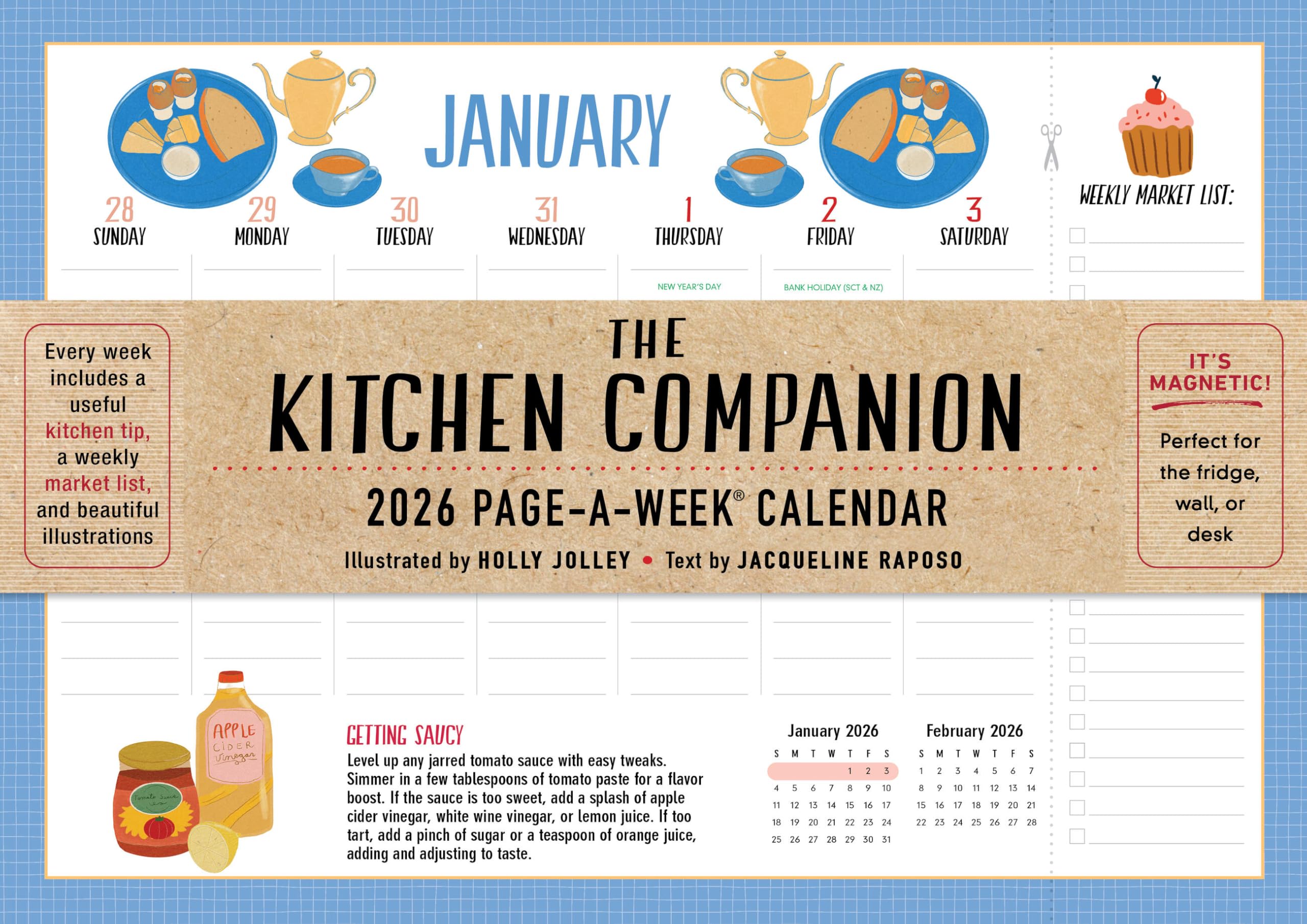 Kitchen Companion Page-A-Week Calendar 2026: It's Magnetic! Perfect for the Fridge, Wall, or Desk Hobbies & Crafts