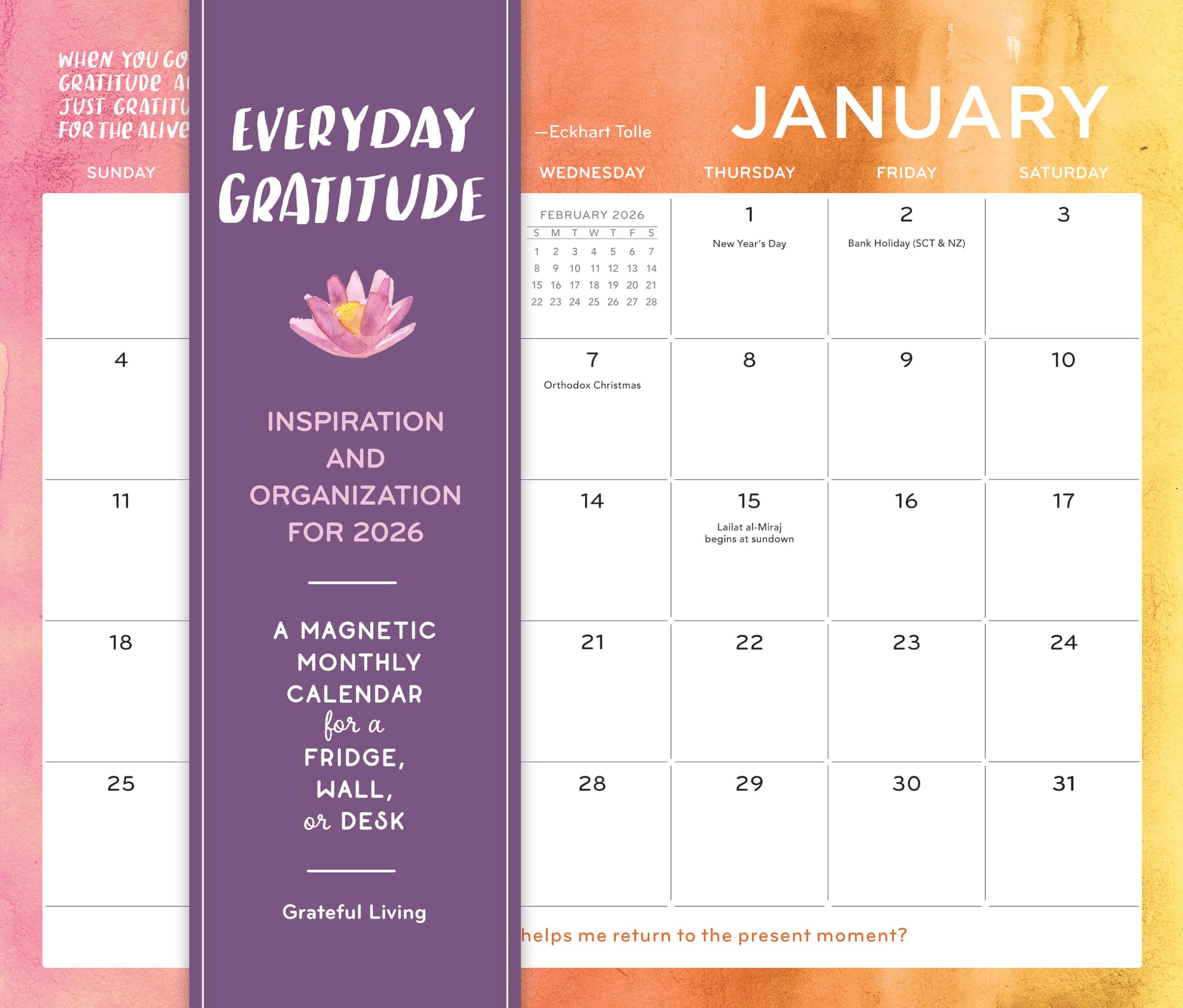 Everyday Gratitude Magnetic Wall Calendar 2026: A Magnetic Monthly Calendar for a Fridge, Wall, or Desk Business, Finance & Career