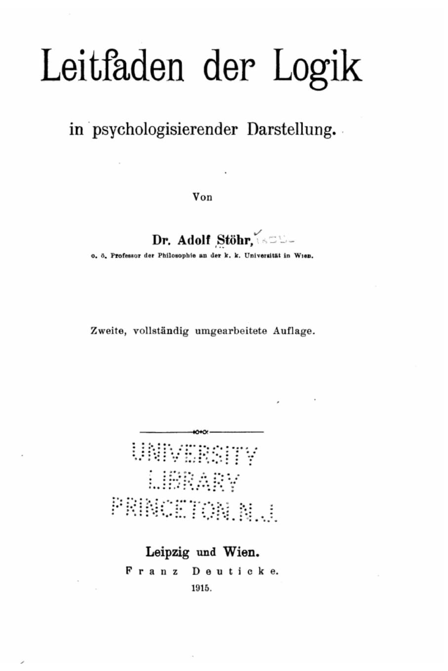 Leitfaden der logik in psychologisierender Darstellung Contemporary literature