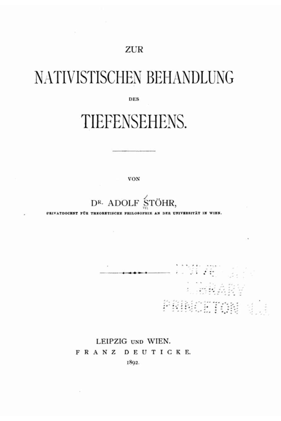 Zur nativistischen Behandlung des Tiefensehens Contemporary literature