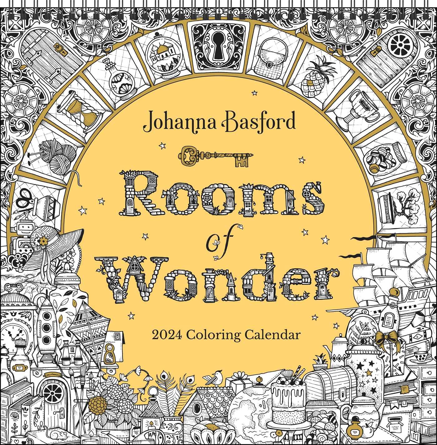 Johanna Basford 2024 Coloring Wall Calendar: Rooms of Wonder Calendars
