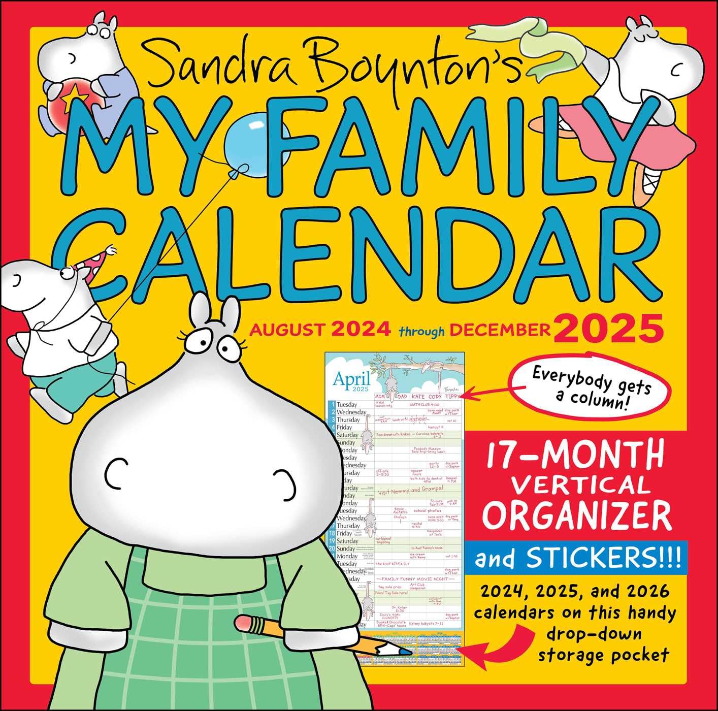 Sandra Boynton's My Family Calendar 17-Month 2024-2025 Family Wall Calendar Business, Finance & Career