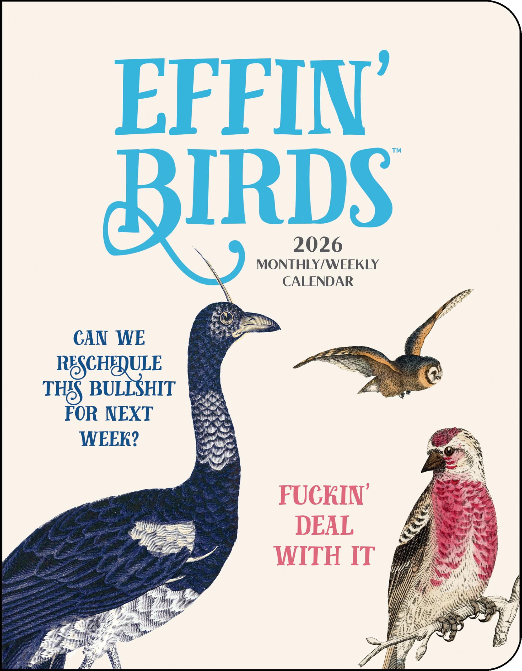Effin' Birds 12-Month 2026 Monthly/Weekly Planner Calendar Humour & Satire