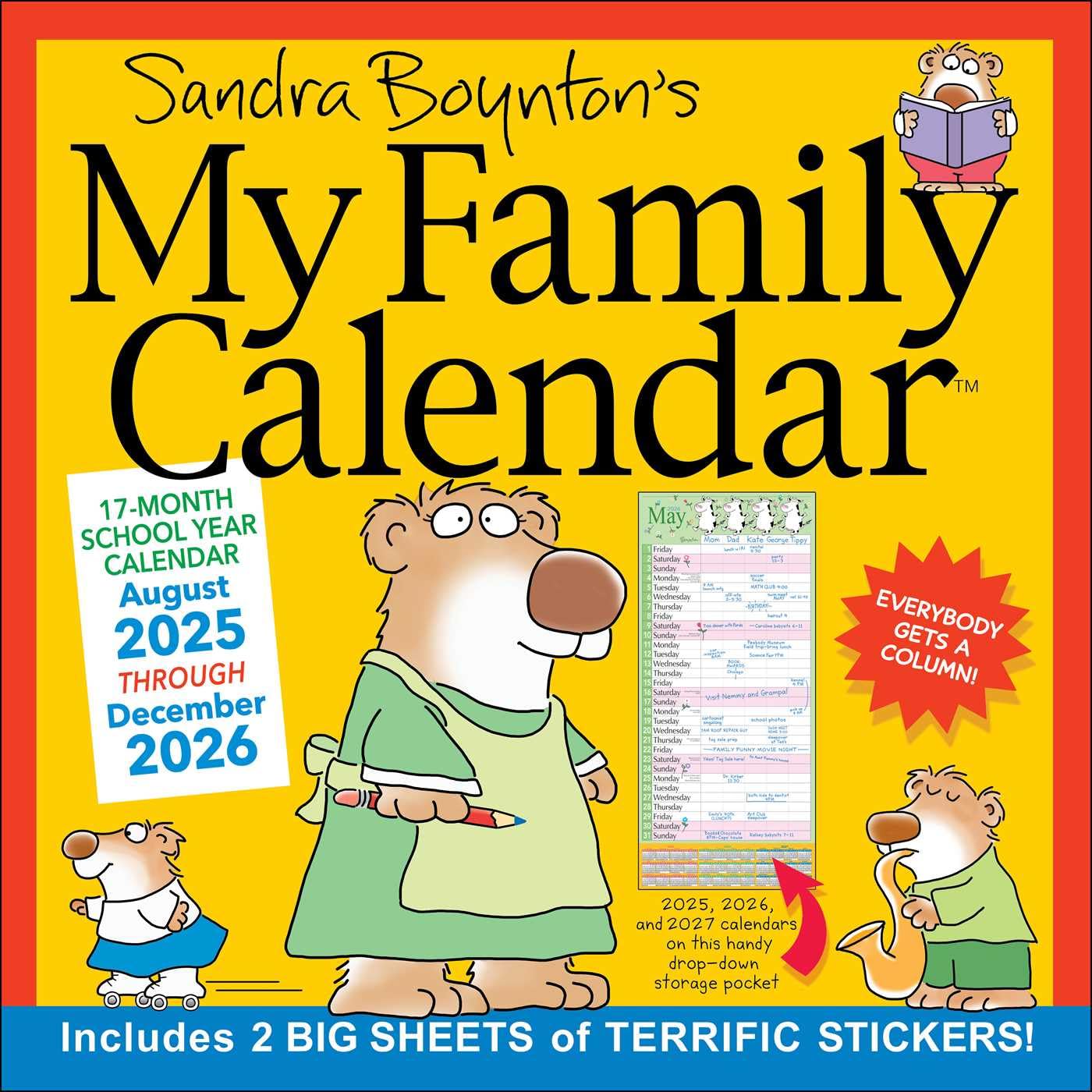 Sandra Boynton's 17-Month 2025-2026 My Family Wall Calendar Business, Finance & Career