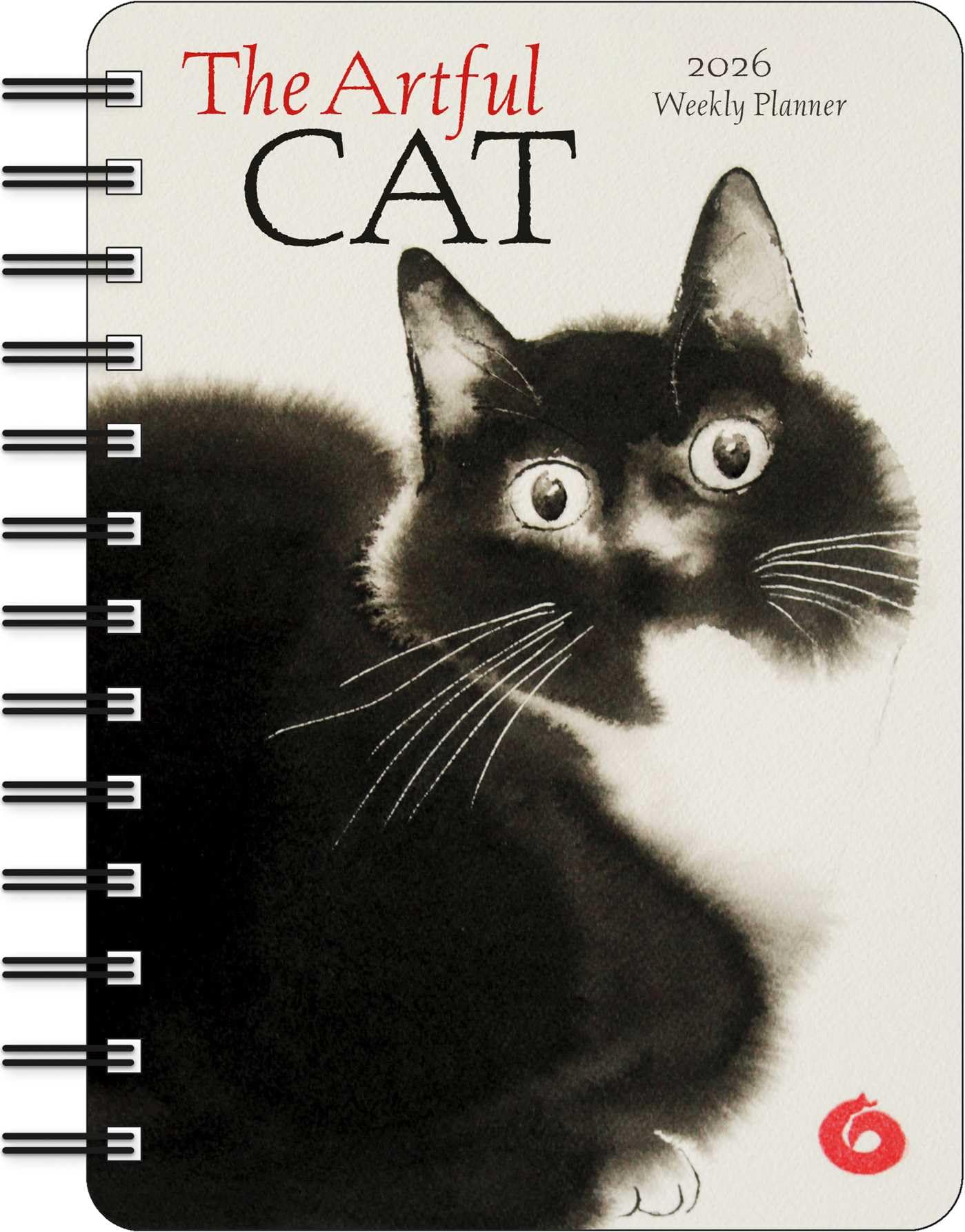 The Artful Cat 2026 Weekly Planner Calendar: Brush and Ink Watercolor Paintings Film, Art & Culture