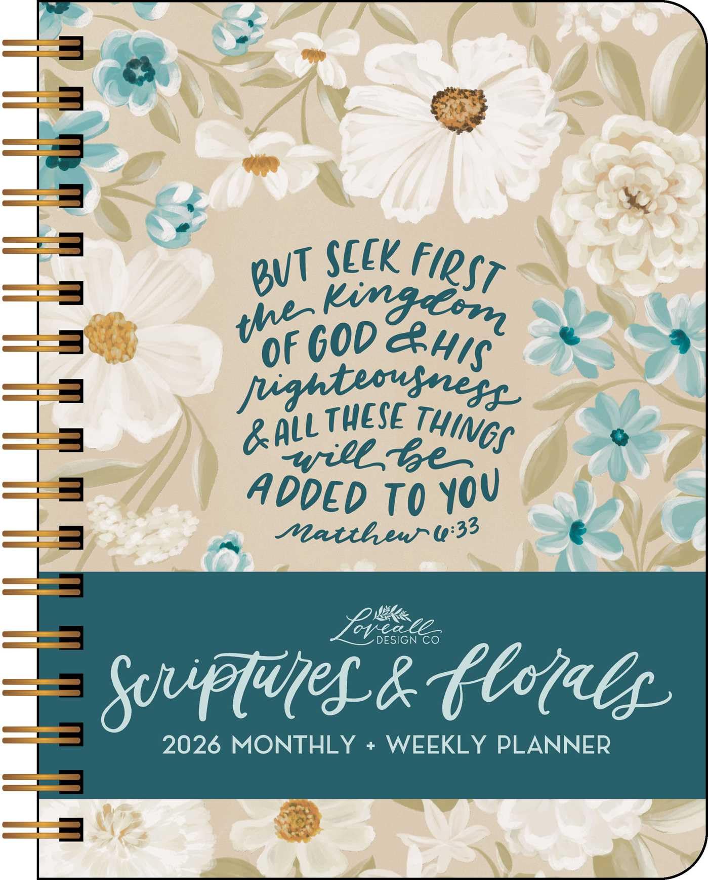 Scriptures and Florals 12-Month 2026 Hardcover Monthly/Weekly Planner Calendar Film, Art & Culture
