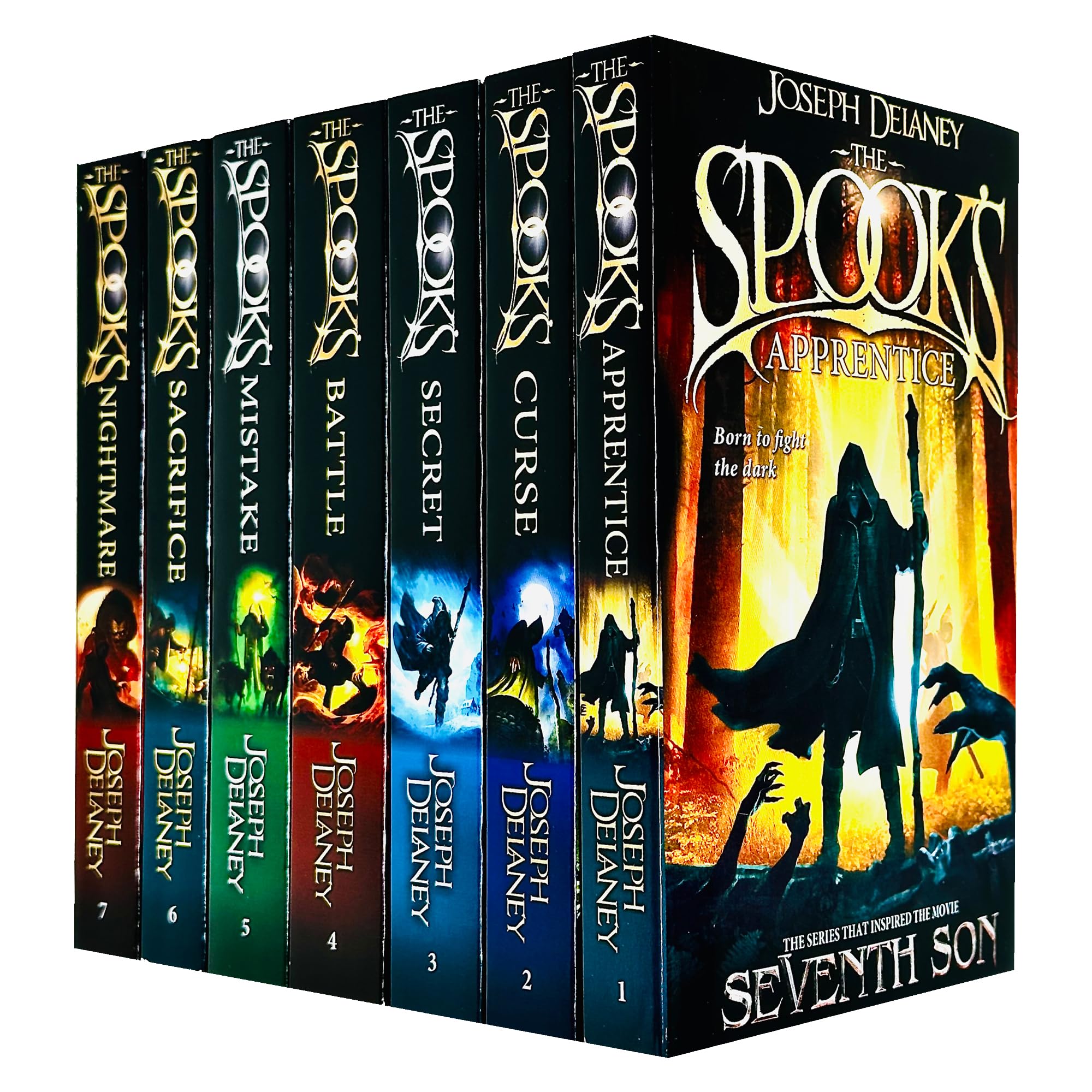 The Spooks Books 1 - 7 Wardstone Chronicles Collection Set by Joseph Delaney (Apprentice, Curse, Secret, Battle, Mistake, Sacrifice & Nightmare) Books