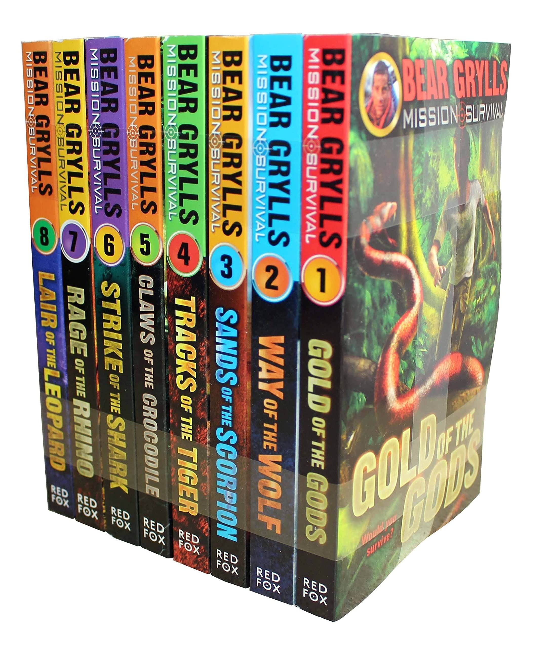 Bear Grylls Mission Survival Collection 8 Books Set (Claws of the Crocodile, Sands of the Scorpion,Gold of the Gods,Way of the Wolf,Strike of the Shark,Tracks of the Tiger,Lair of the Leopard & More) Fiction