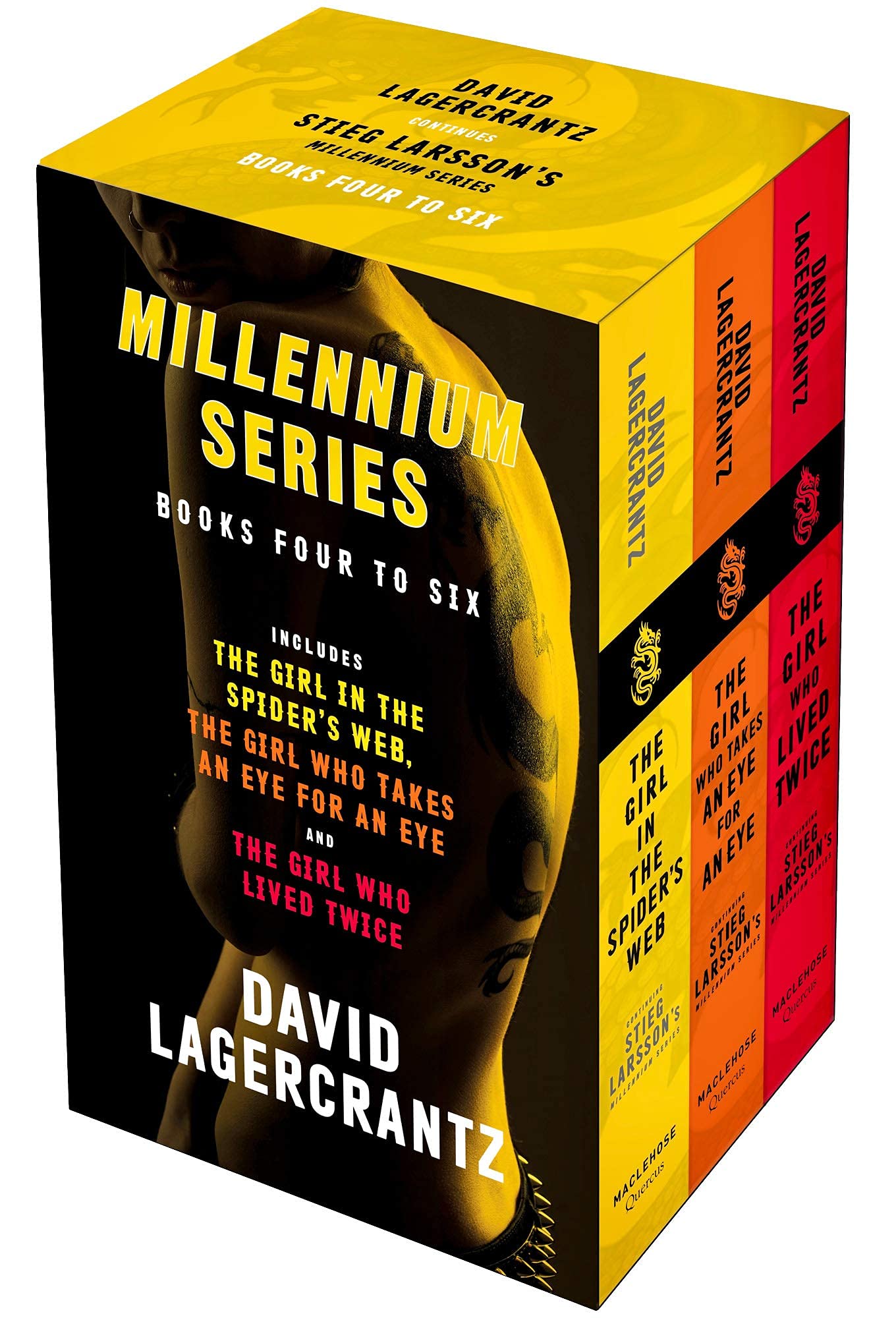 Millennium series 3 Books Collection Box Set by David Lagercrantz (Books 4 - 6) (The Girl in the Spider's Web, The Girl Who Takes an Eye for an Eye & The Girl Who Lived Twice) Action & Adventure