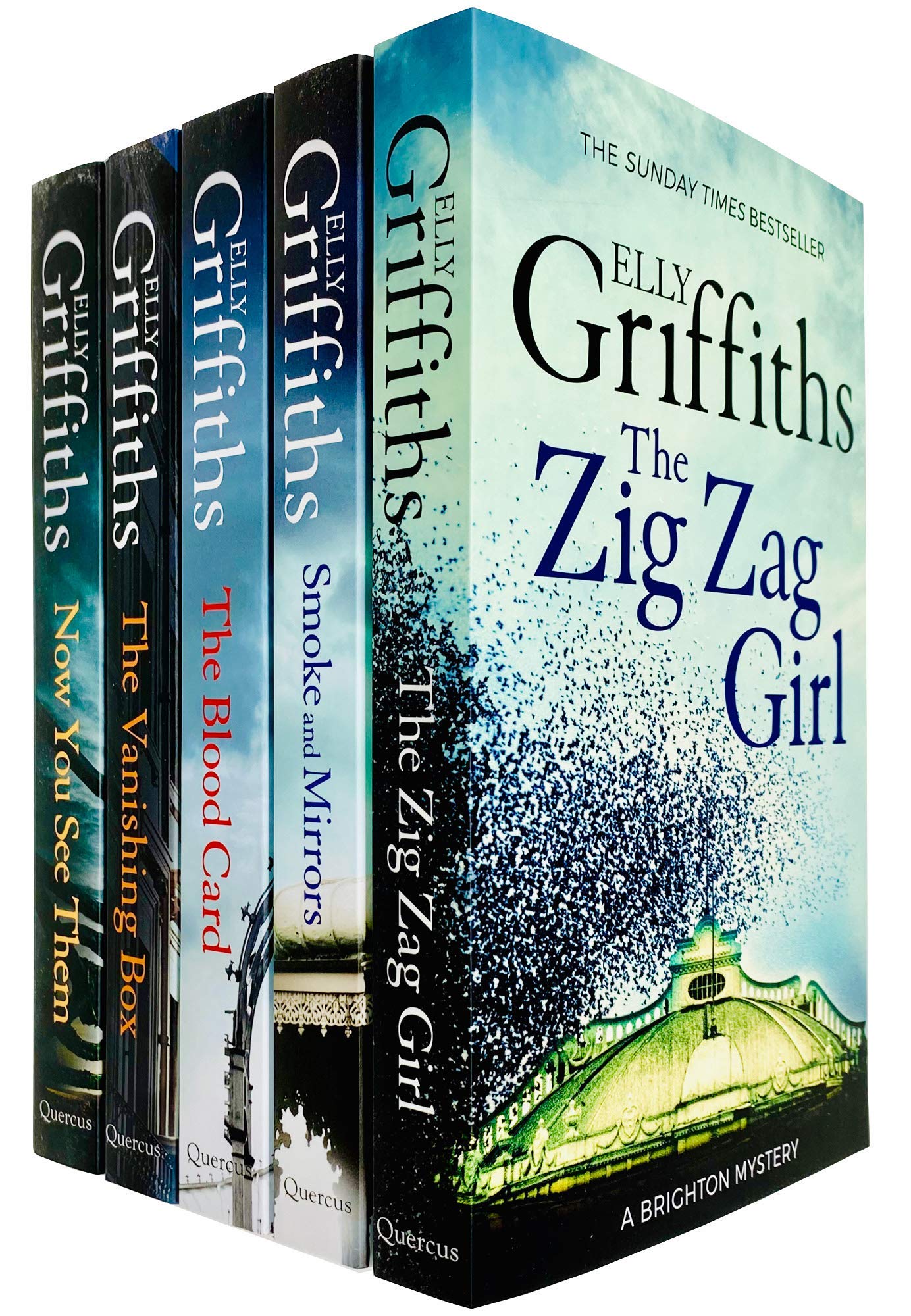 The Brighton Mysteries Series Books 1 -5 Collection Set by Elly Griffiths (Zig Zag Girl, Smoke and Mirrors, Blood Card, Vanishing Box & Now You See Them) Contemporary literature Books