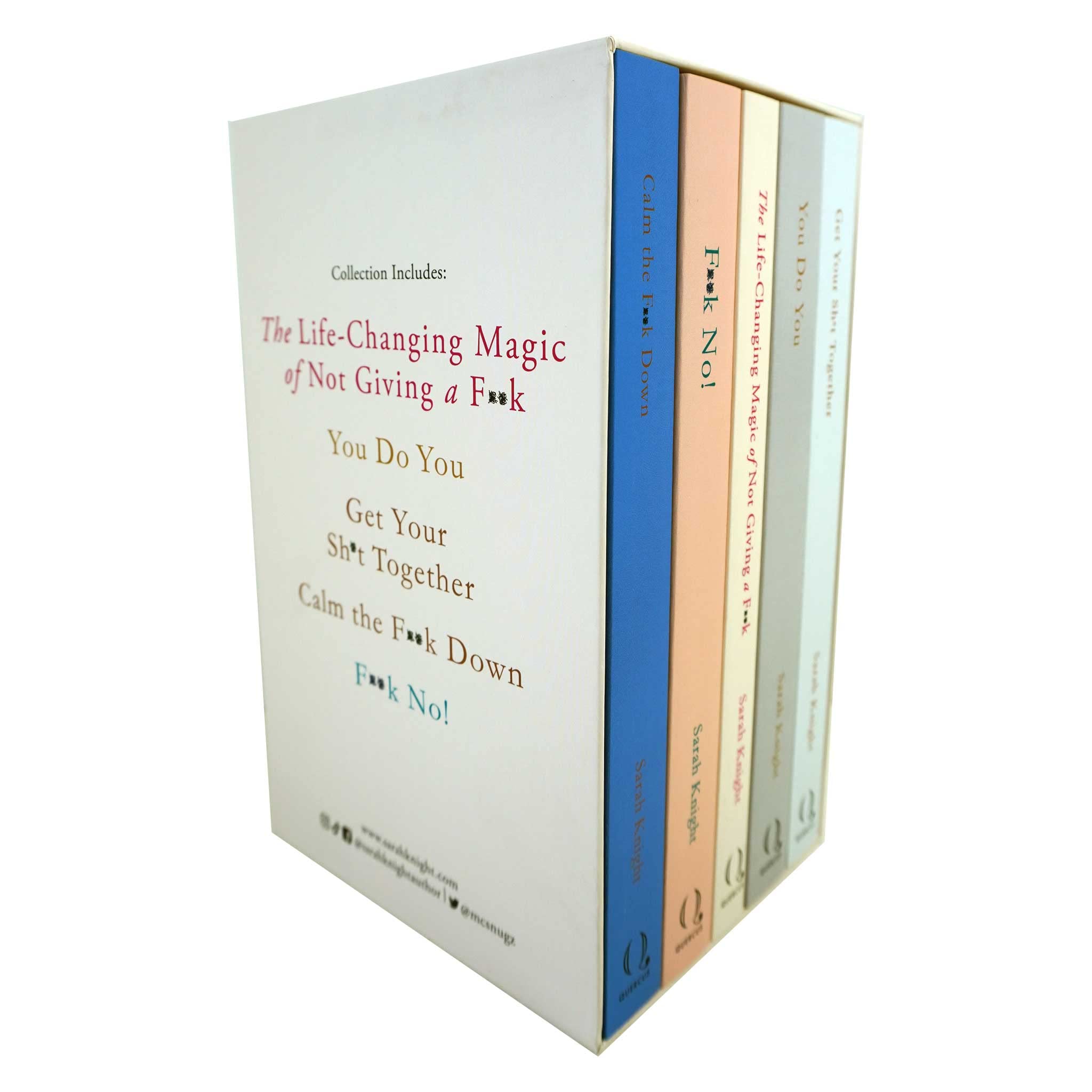 Ein „No F*cks Given Guide“-Sammelset der Buchreihe 1–5 von Sarah Knight (The Life-Changing Magic of Not Giving a F*ck, You Do You, Get Your Sh*t Together, Calm the F**k Down & F**K Nein!) Lifestyle
