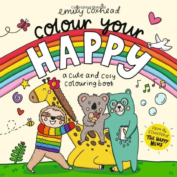 Colour Your Happy: Relax with this calming colouring book for all ages, featuring cute animal friends and cosy scenes - the perfect Christmas gift! (My Happy Feelings) Hobbies & Crafts