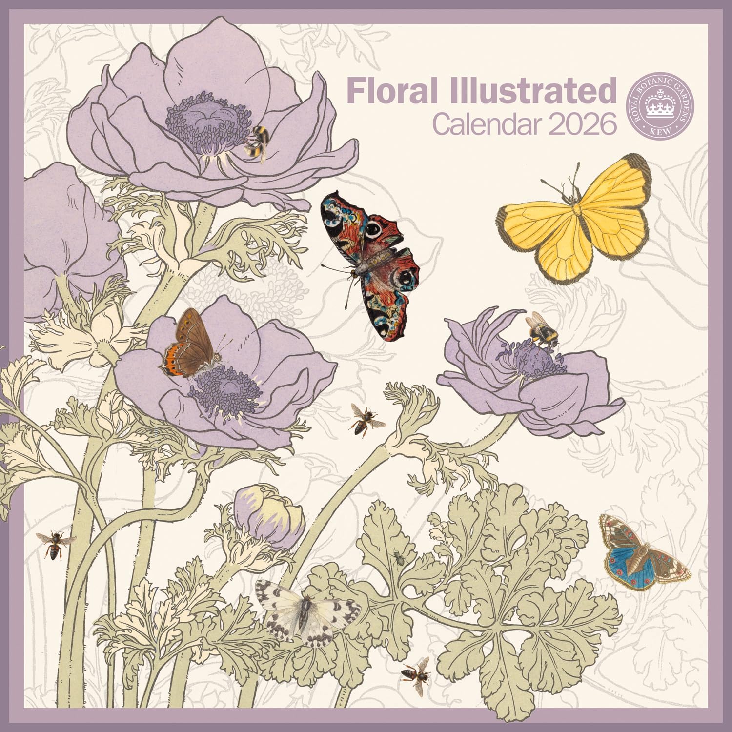 2026 Royal Botanic Gardens Kew, Floral Illustrated Wall Calendar Books