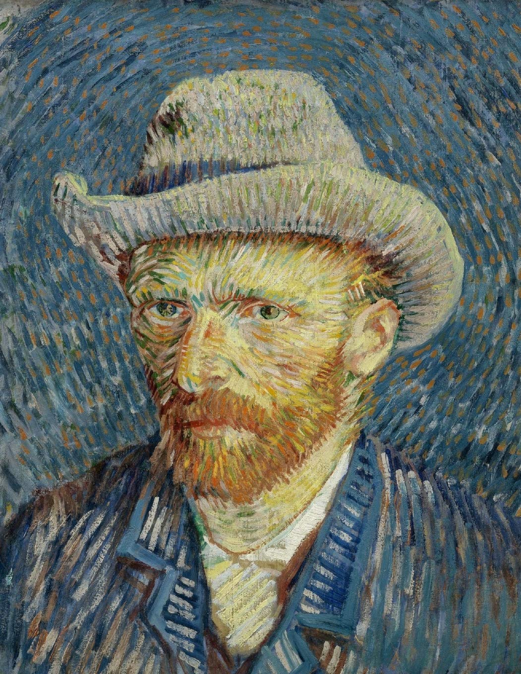 Self-portrait with grey felt hat, Vincent van Gogh. Blank journal: 150 blank pages, 8,5x11 inch (21.59 x 27.94 cm) Soft cover Essays & Short Stories