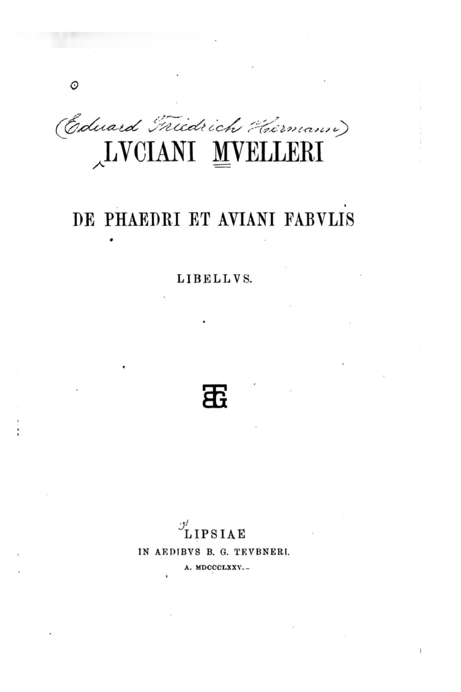 Luciani Muelleri De Phaedri et Aviani fabulis libellus Contemporary literature