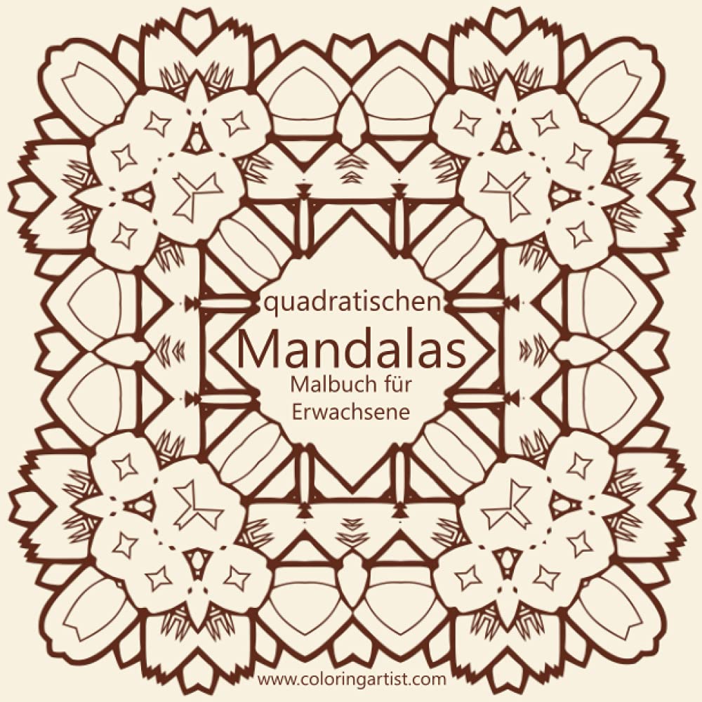 Malbuch mit quadratischen Mandalas für Erwachsene 1 Film, Art & Culture