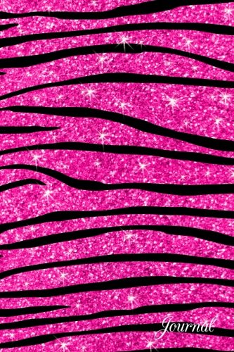 Journal: Faux neon hot pink glitter zebra stripes notebook Essays & Short Stories