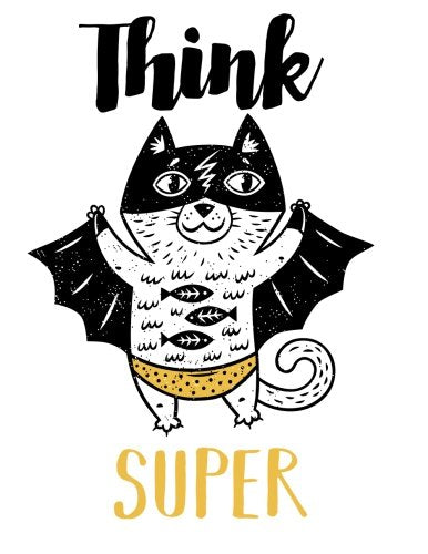 Think Super: Blank Sketchbook, Extra large, Draw, Sketch, and Doodle Pad, 120 pages, White paper, (8.5 x 11) inches (Sketchbooks for Kids and Adults) Manga